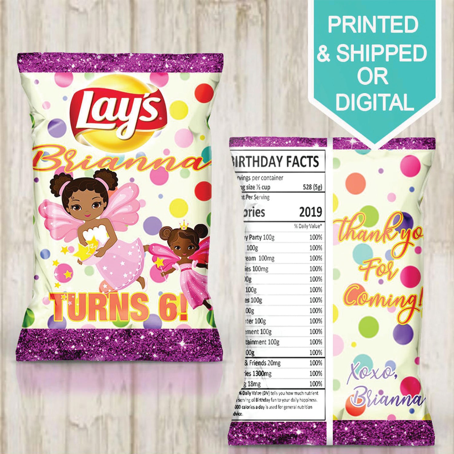 Fairy Favor Bags- Fairy Chip Bags, Fairy Birthday-Fairies- Fairy Party- Fairy Pink, Custom Chip Bag- Digital- Printable