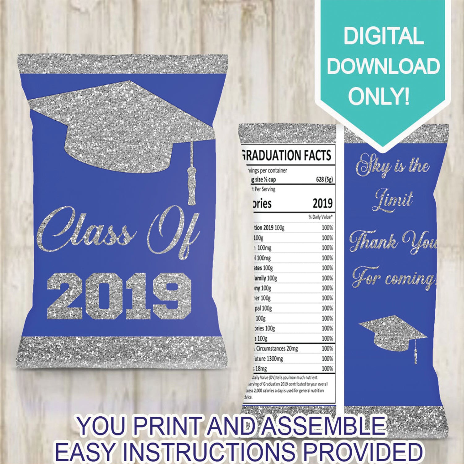 Graduation Favor Bags- Graduation Chip Bags- Graduation Gifts- Graduation Party-Printable- Custom Chip Bags- Graduate