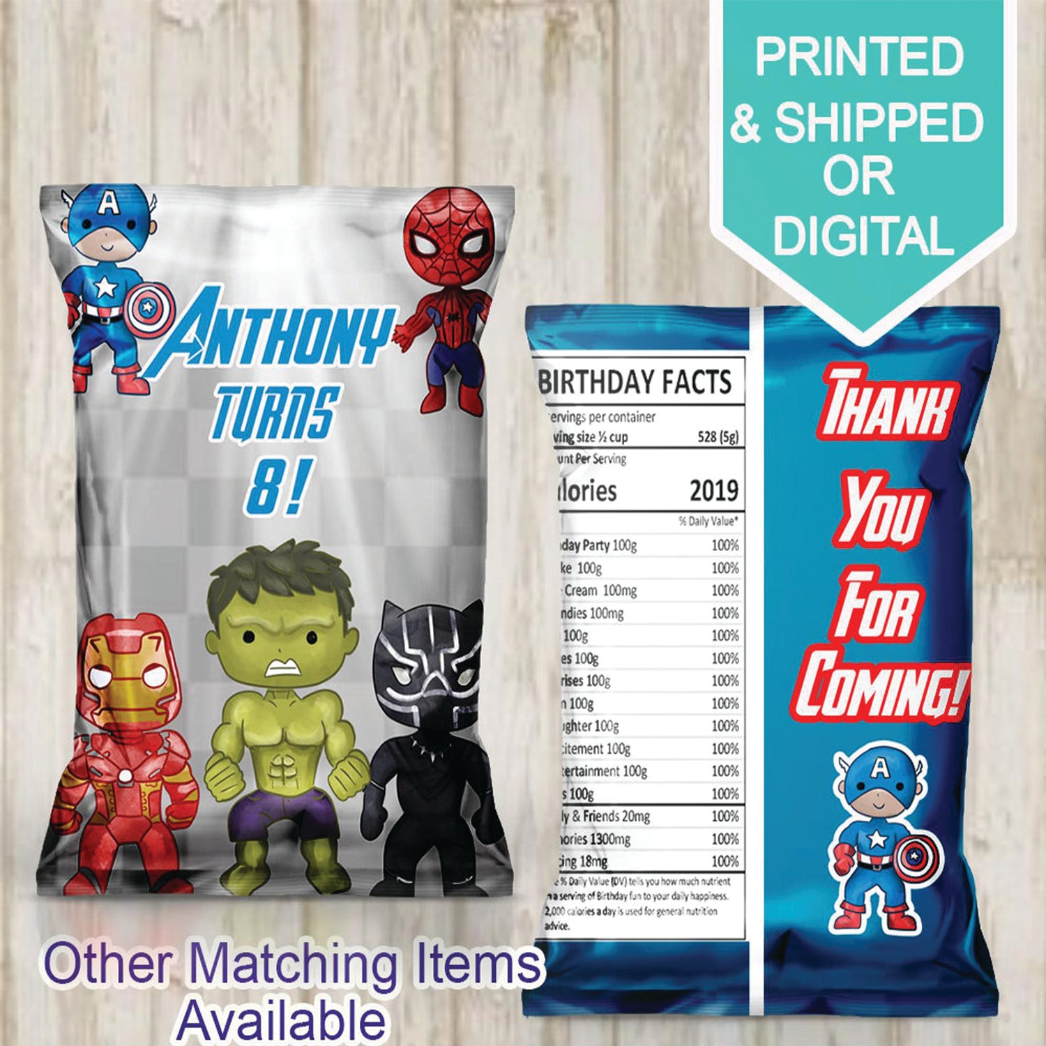 Super Hero Favor Bags- Super Hero Chip Bags- Super Hero Gifts- Super Hero Party- Super Hero Birthday- Printable- Custom Chip Bags